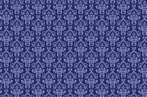Damask Pattern Background Blue