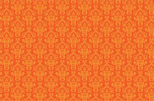 Damask Pattern Background Orange
