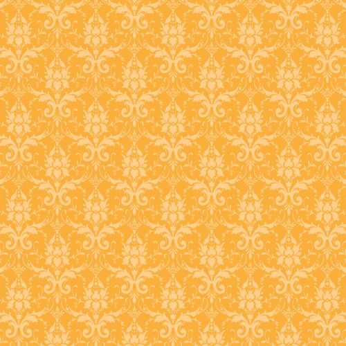 Damask Pattern Wallpaper Orange