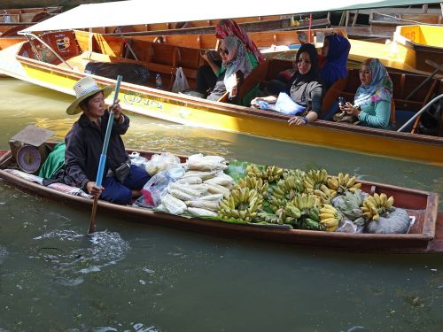 damnoen saduak floating market thailand traditional