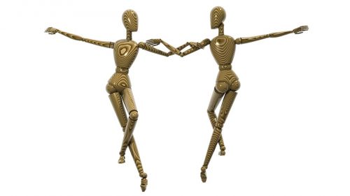 dancing couple wooden effigies effigy