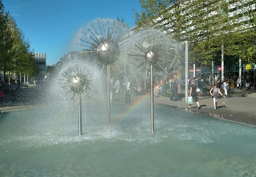 dandelion fountain  dresden  prague street