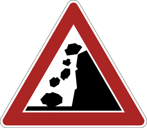 danger falling rocks