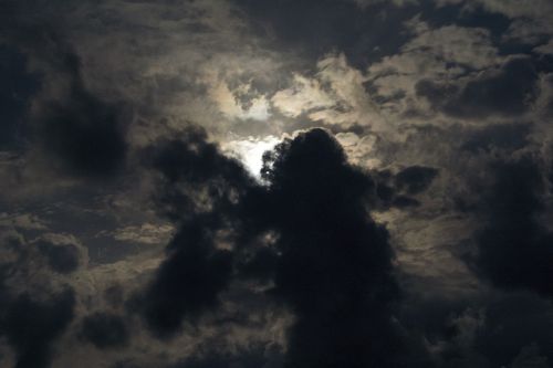 dark clouds moon
