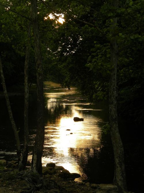 dark sunset water