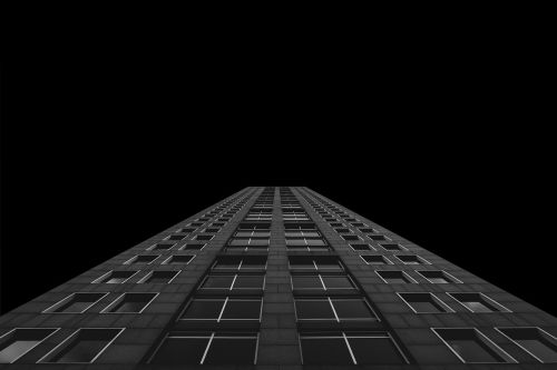 dark black and white architecture