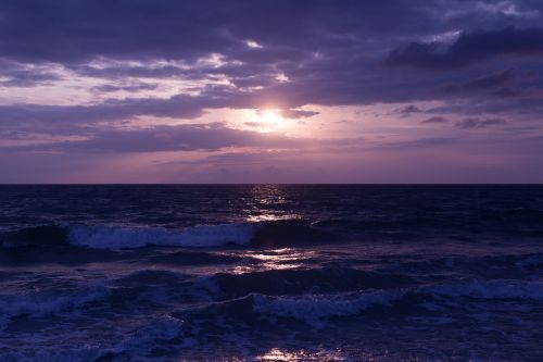 dark sunset sea