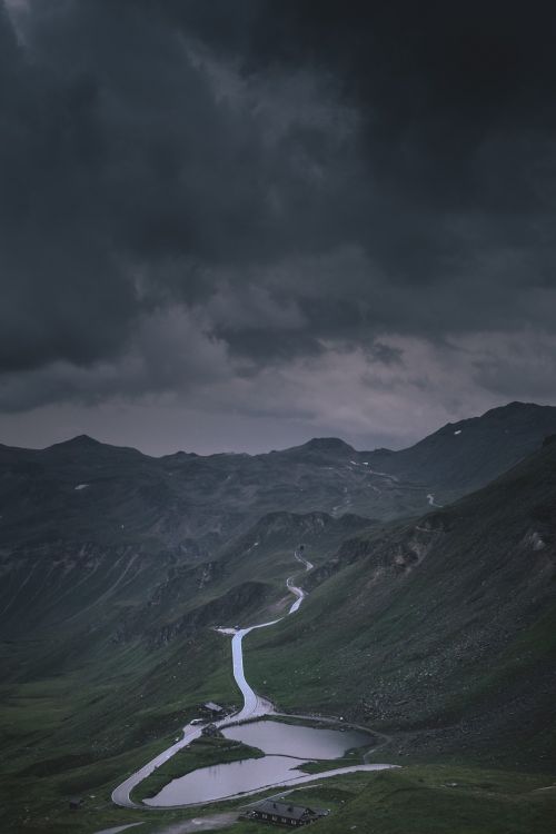 dark mountain sky