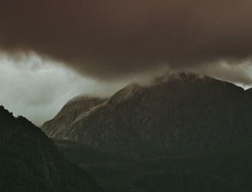 dark clouds mountain