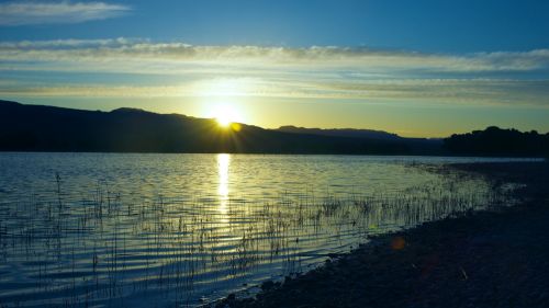 Dark Sunset Over Lake