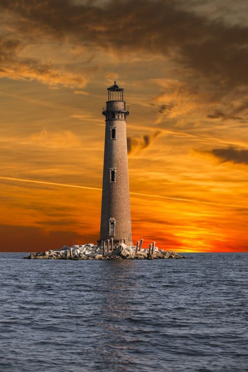 dauphin island lighthouse sunset