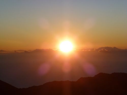 dawn mountain clouds