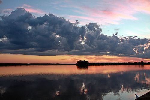 dawn lake twilight