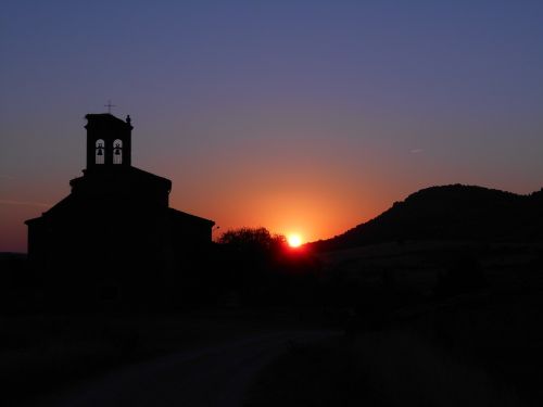 dawn church silhouette