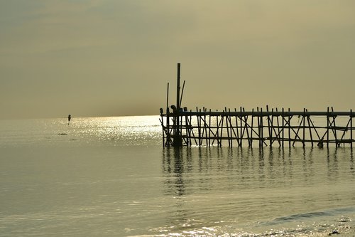 dawn  morning  jetty