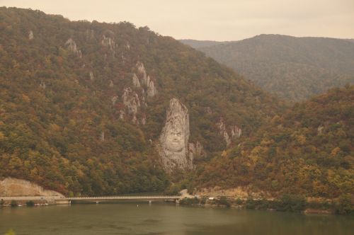 decebal's face danube romania