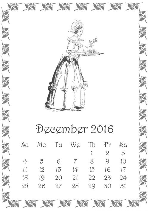 december 2016 calendar