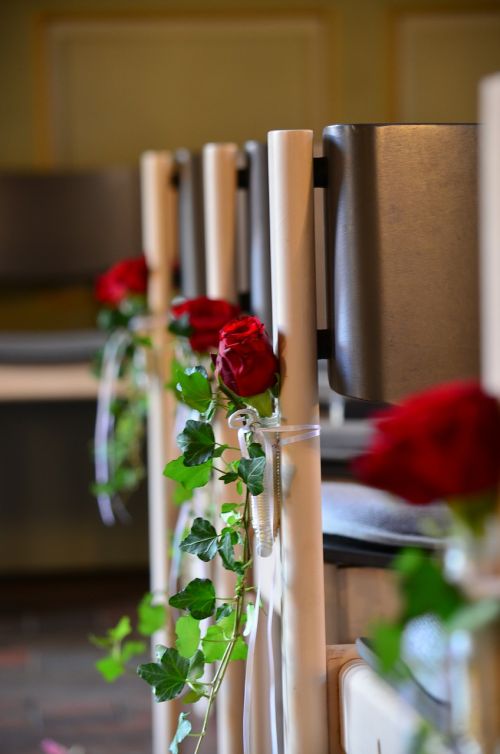 decorated roses chairs