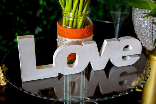 decoration the word love love