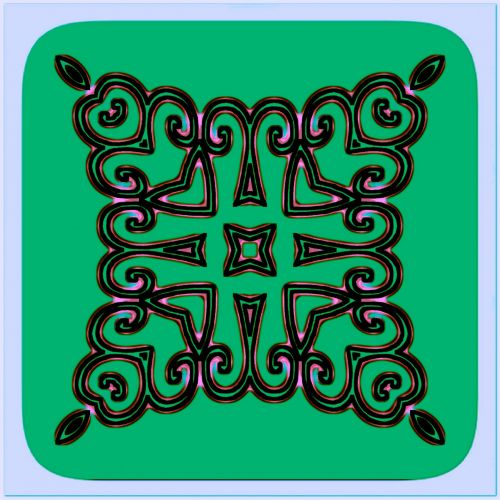 Decorative Pattern In A Green Color
