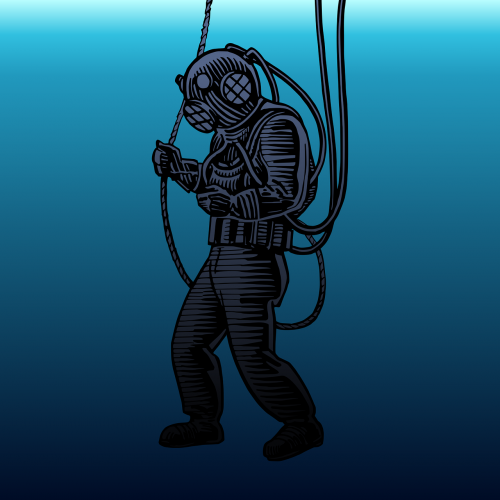 deep sea diver diving