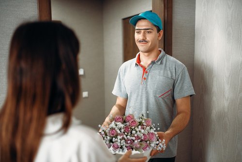 delivery man  flower  florist