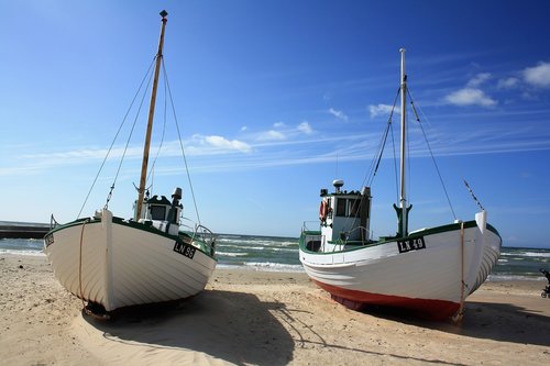 denmark  fishing boats  beach