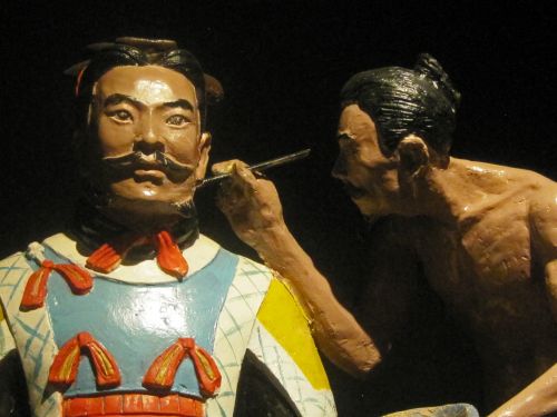 Depiction Of Painting Clay Warrior