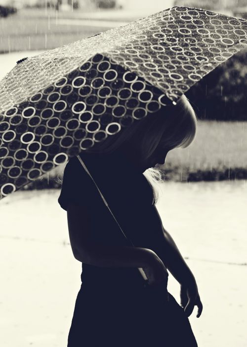 depression girl umbrella