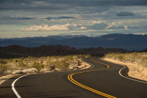 desert winding highway landscape