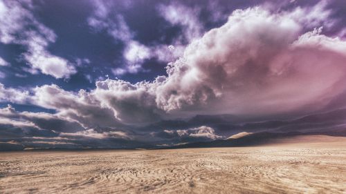 desert field clouds