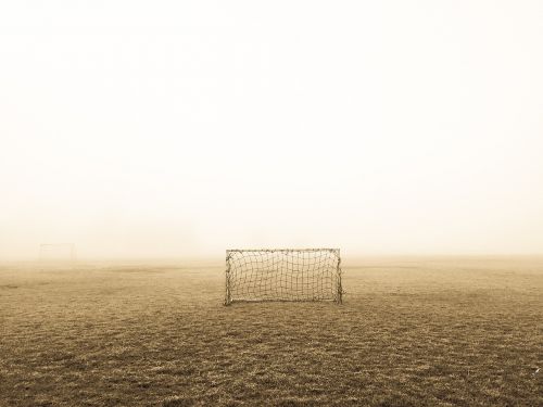 deserted field fog