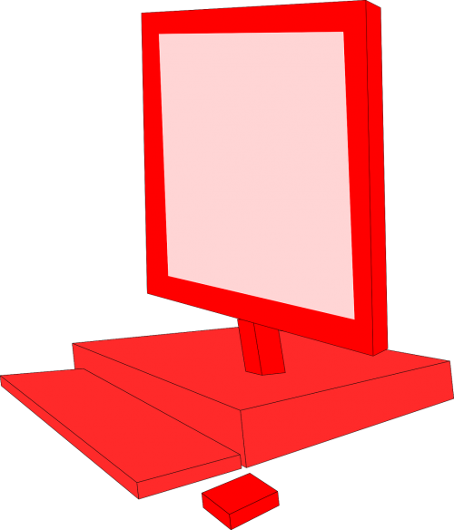 desktop computer red