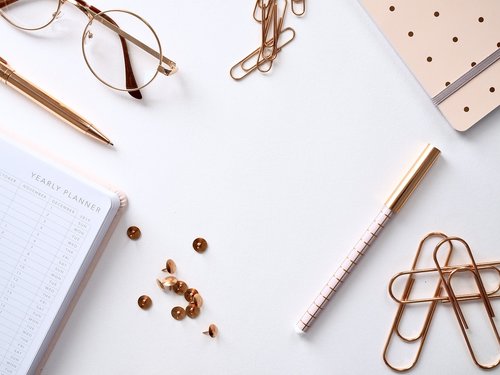 desktop  white  flatlay