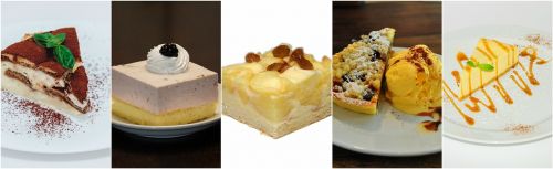 dessert cake collage