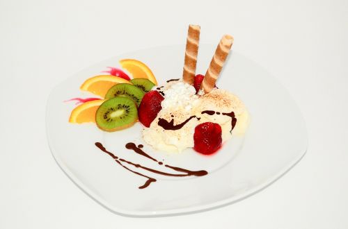 dessert ice cream fruit
