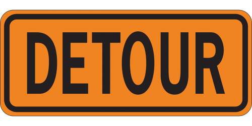detour sign warning
