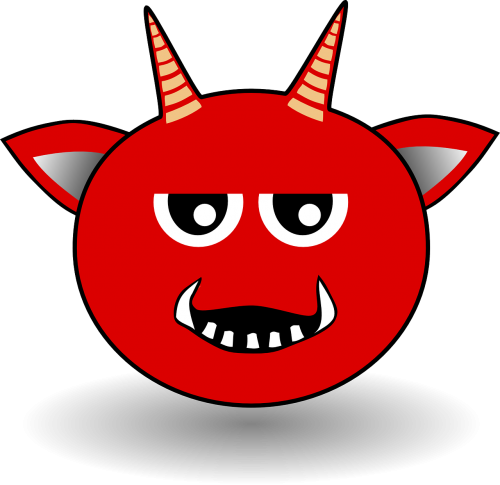 devil smiley red