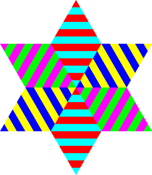 diamond hexagram multicolor