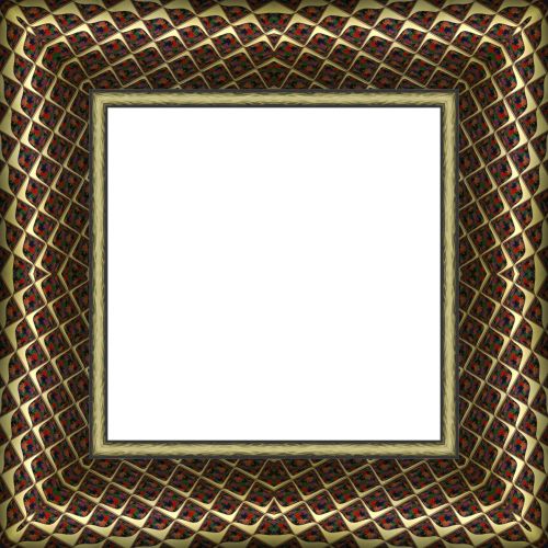 Diamond Pattern Picture Frame Rust