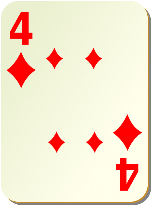 diamonds playing cards four