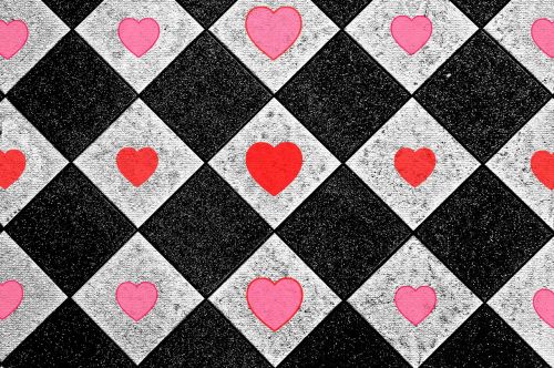 diamonds hearts mosaic