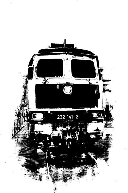 diesel locomotive monochrome railway
