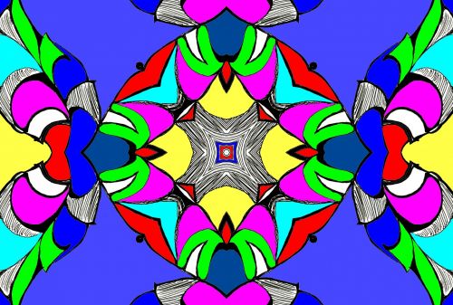 Digital Colored Patterned Ornament