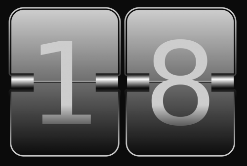 digital numbers calendar 18