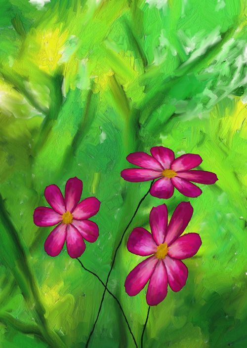 digital painting floral plant