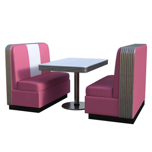 dining  booth  pink