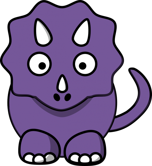dinosaur cartoon purple