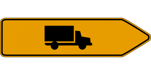 direction trucks road sign