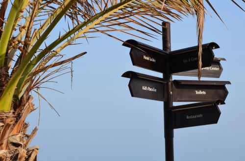 directory beach signpost